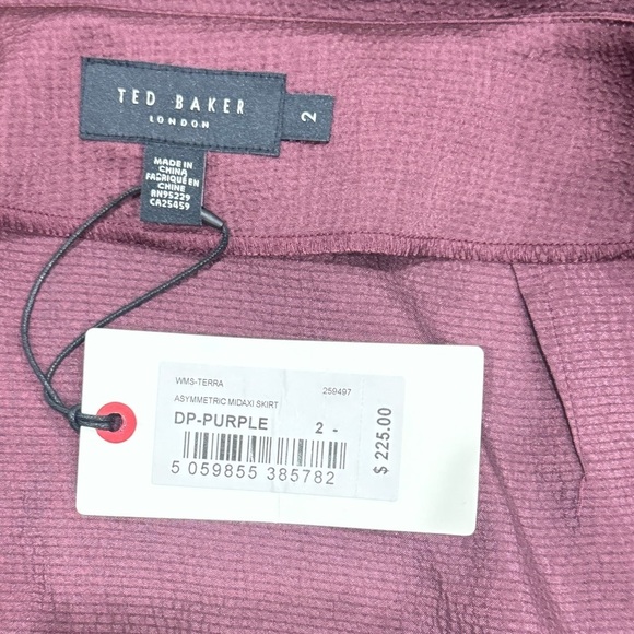 Ted Baker Terra Asymmetric Midaxi MIDI High Low Silky Skirt  Size Medium US 6 - Picture 8 of 10